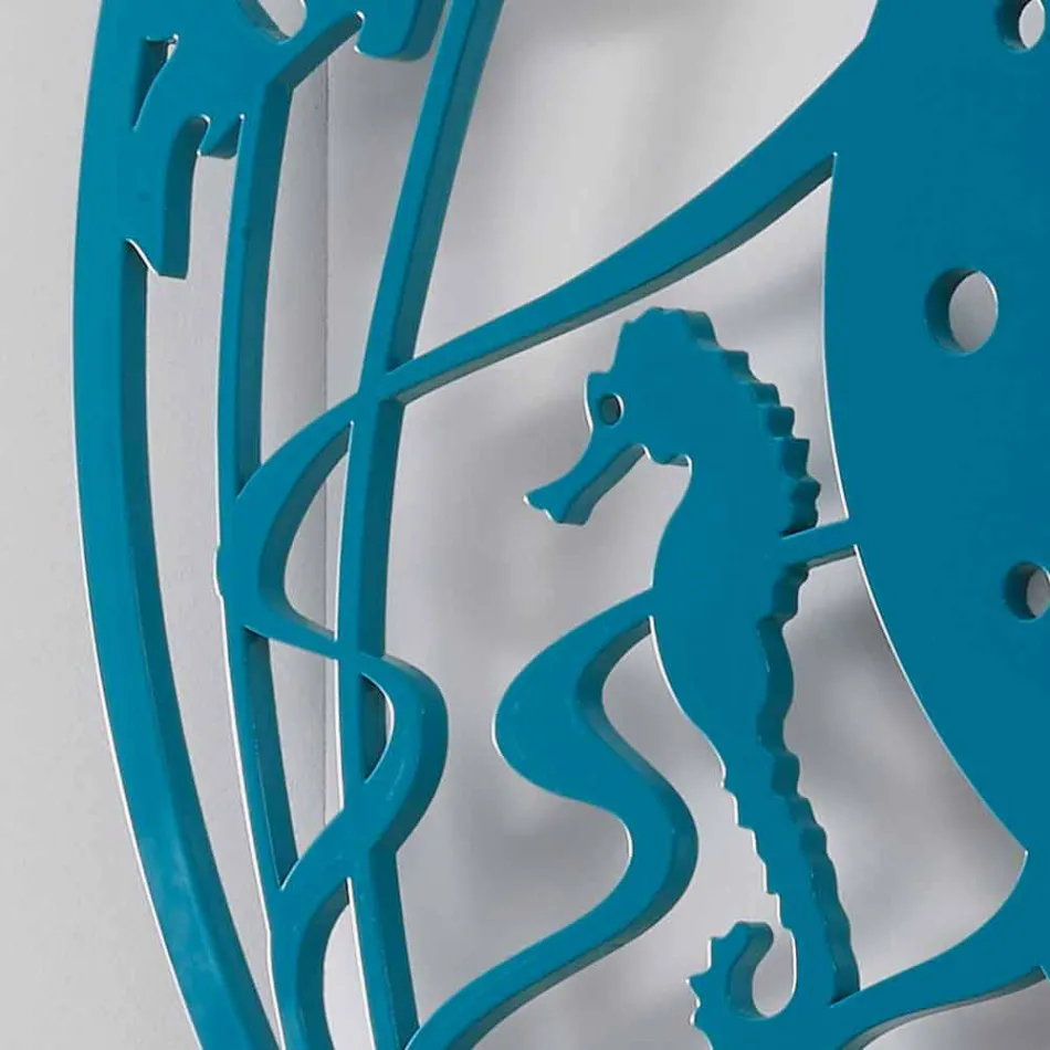 Wall Clock in Wood Design Large Modern Colored Round - Infondoalmar Viadurini