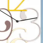 Wall Clock Colored Wood and White Modern Rectangular Design - Mathematics Viadurini