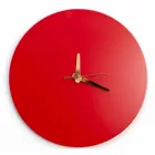 Red Wall Clock with Round and Modern Italian Design in Wood - Callisto Viadurini