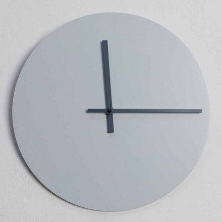 Round Wall Clock of Modern Design Grey and Blue Made in Italy - Umbriel Viadurini