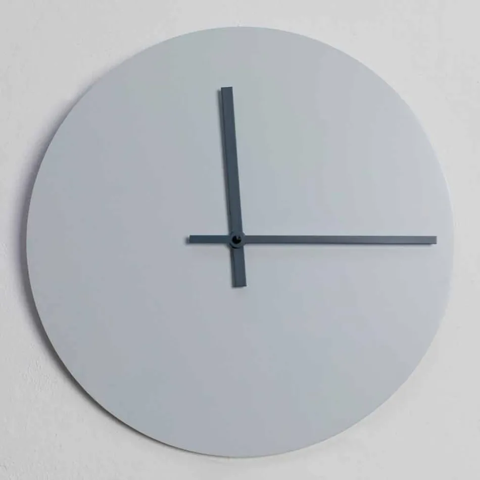 Round Wall Clock of Modern Design Grey and Blue Made in Italy - Umbriel Viadurini