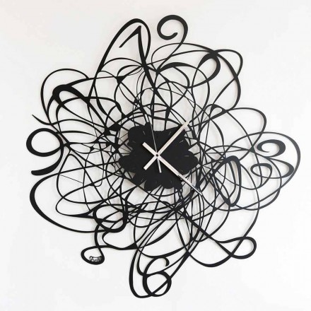 Modern Design Wall Clock in Black Iron or White Made in Italy - Baldo Viadurini