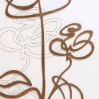 Square White Wooden Wall Clock with Modern Rose Decoration - Bucaneve Viadurini