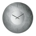 Cinzia - Hammered Back-Silvered Fused Glass Wall Clock Made in Italy Viadurini