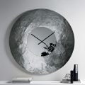 Cinzia - Hammered Back-Silvered Fused Glass Wall Clock Made in Italy