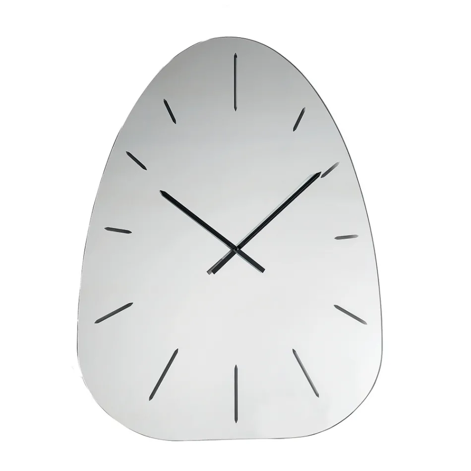 Claudia Mirrored Glass Wall Clock with Laser-Engraved Numbers Viadurini