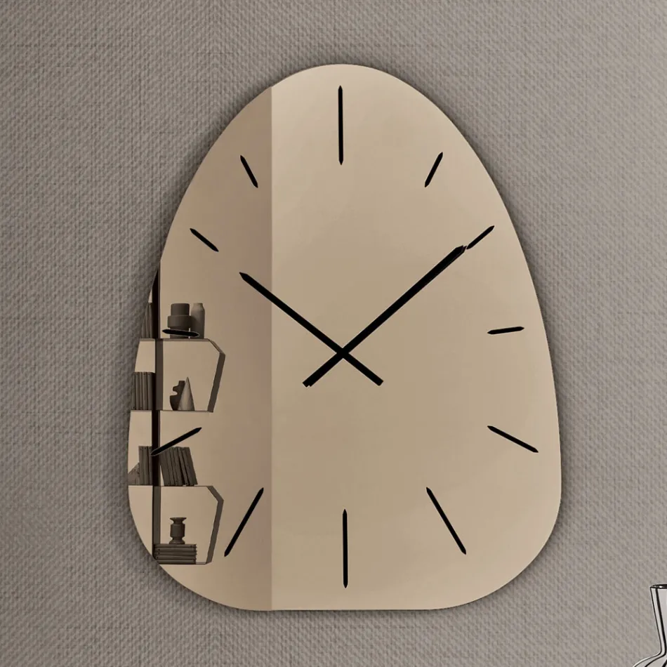 Claudia Mirrored Glass Wall Clock with Laser-Engraved Numbers Viadurini