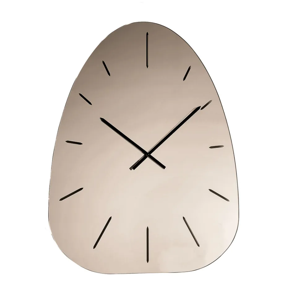 Claudia Mirrored Glass Wall Clock with Laser-Engraved Numbers Viadurini