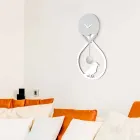 White and Grey Stylized Modern Design Wall Pendulum Clock - Thebes Viadurini