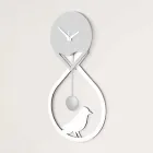 White and Grey Stylized Modern Design Wall Pendulum Clock - Thebes Viadurini