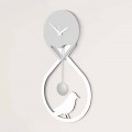 White and Grey Stylized Modern Design Wall Pendulum Clock - Thebes