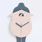 Modern Grey and Pink Design Wall Pendulum Clock in Wood - Cuckoo Viadurini