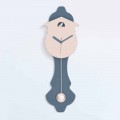 Modern Grey and Pink Design Wall Pendulum Clock in Wood - Cuckoo