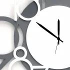 Large and Modern Design Wall Clock in White and Grey Wood - Digit Viadurini