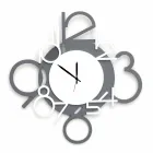 Large and Modern Design Wall Clock in White and Grey Wood - Digit Viadurini