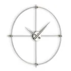 Wall Clock in Satin Steel with Chromatic Details Made in Italy - Lucky Viadurini