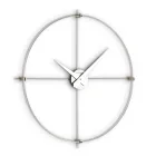 Wall Clock in Satin Steel with Chromatic Details Made in Italy - Lucky Viadurini