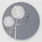 Modern Design Round Decorated Grey Wood Wall Clock - Shower Head Viadurini