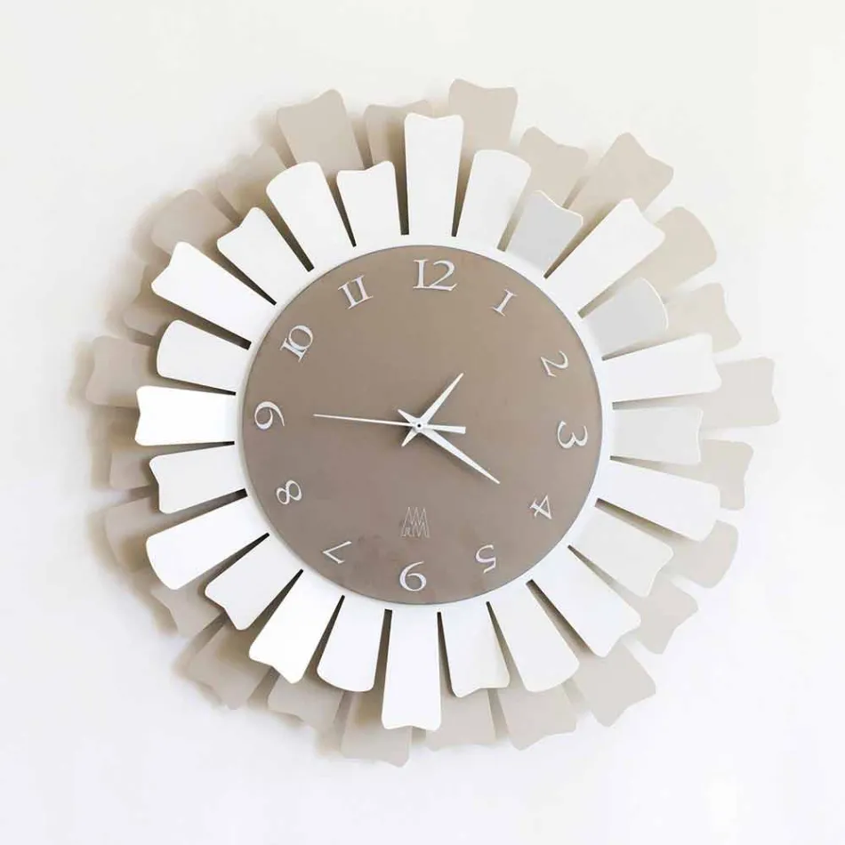 Modern Circular Two-tone Iron Wall Clock Made in Italy - Lussuria Viadurini