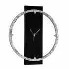 Wall clock decorated by hand on material made in Italy Agostino Viadurini