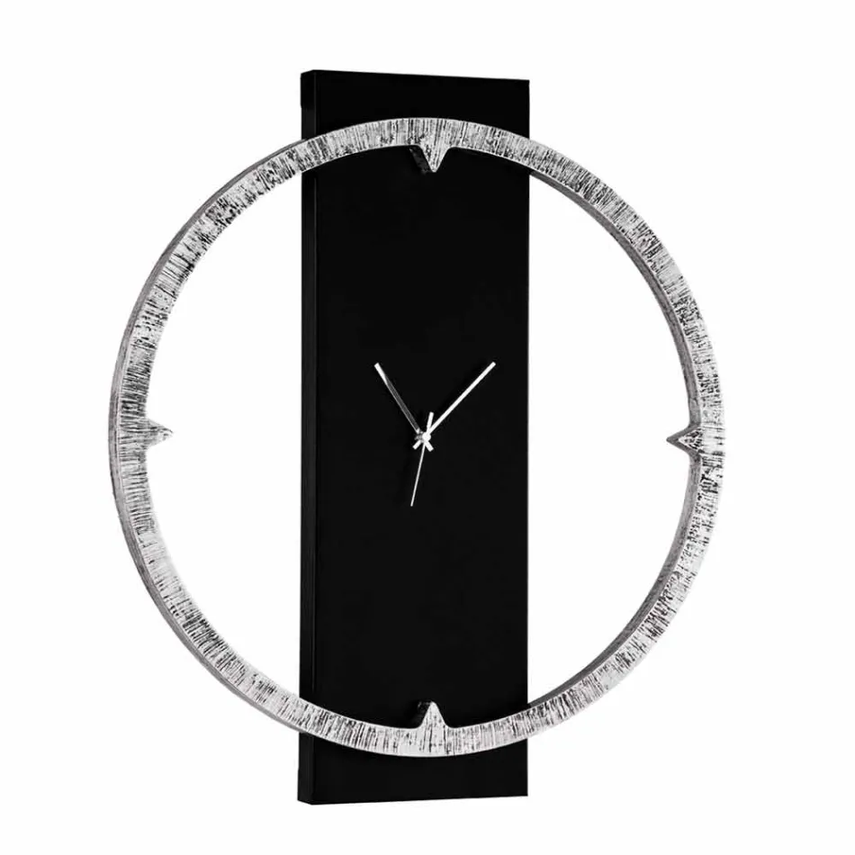 Wall clock decorated by hand on material made in Italy Agostino Viadurini