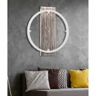 Wall clock decorated by hand on material made in Italy Agostino Viadurini
