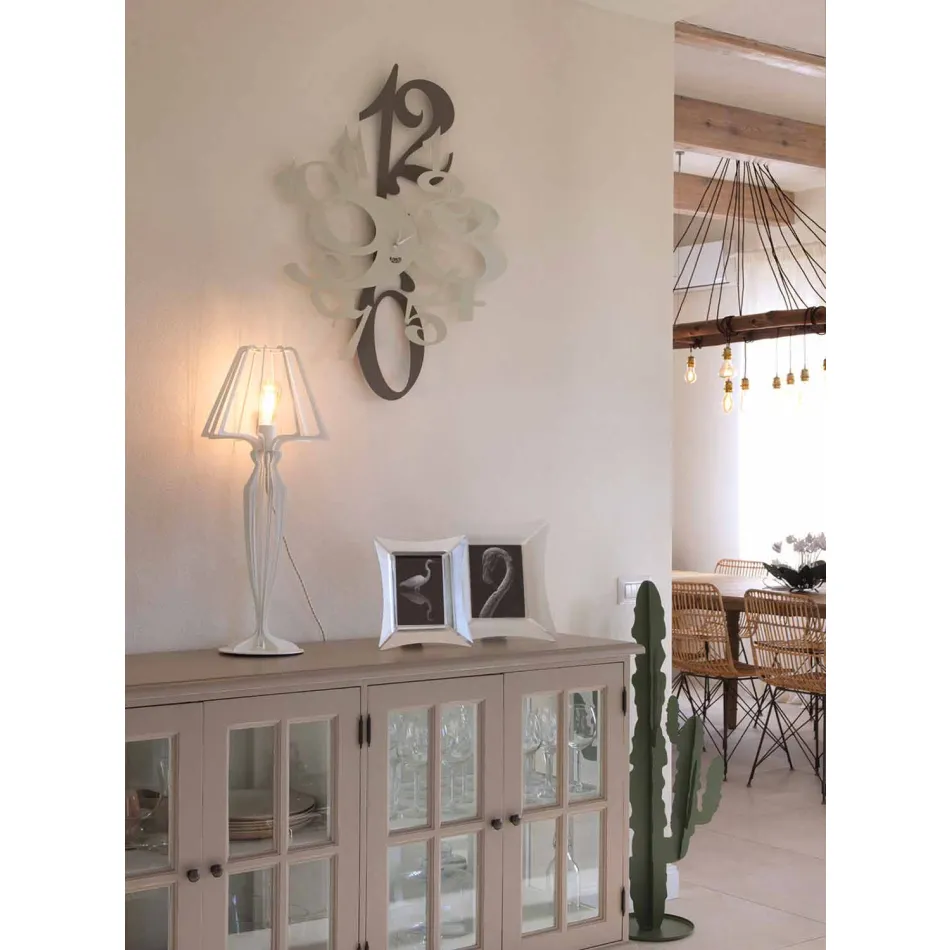 Design Wall Clock in Colored Iron Made in Italy - Fiordaliso Viadurini