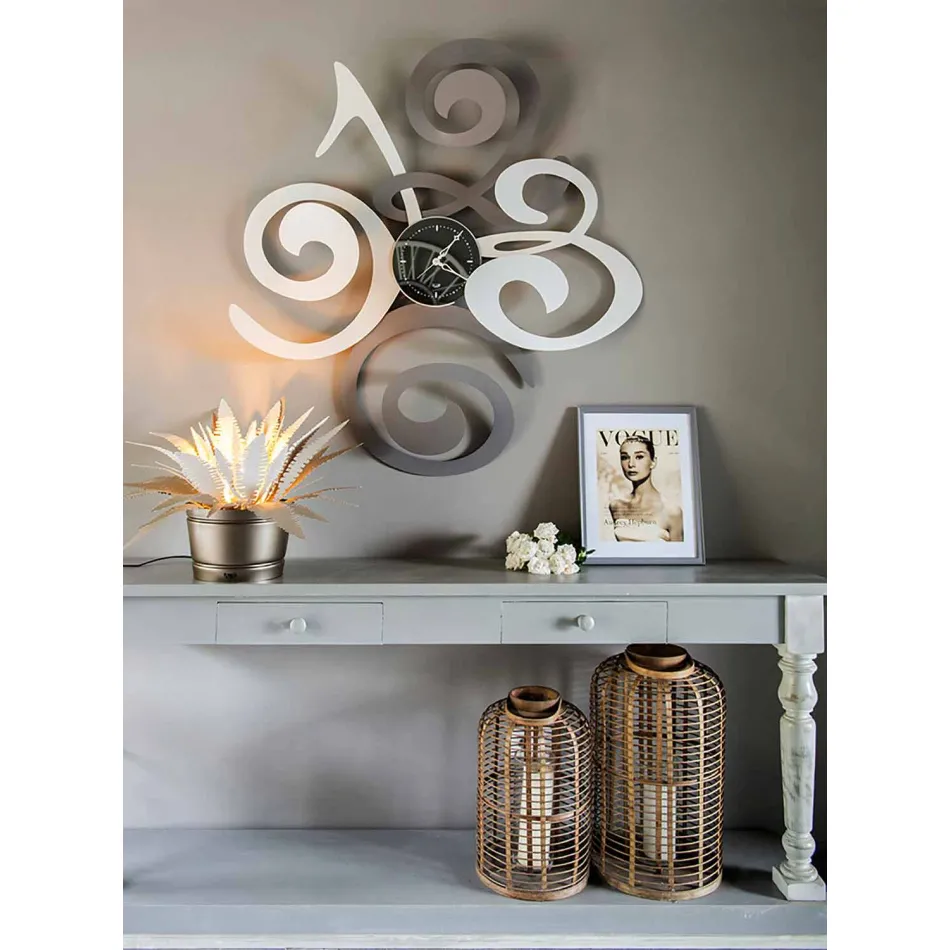 Design Wall Clock in Colored Iron Made in Italy - Fiordaliso Viadurini