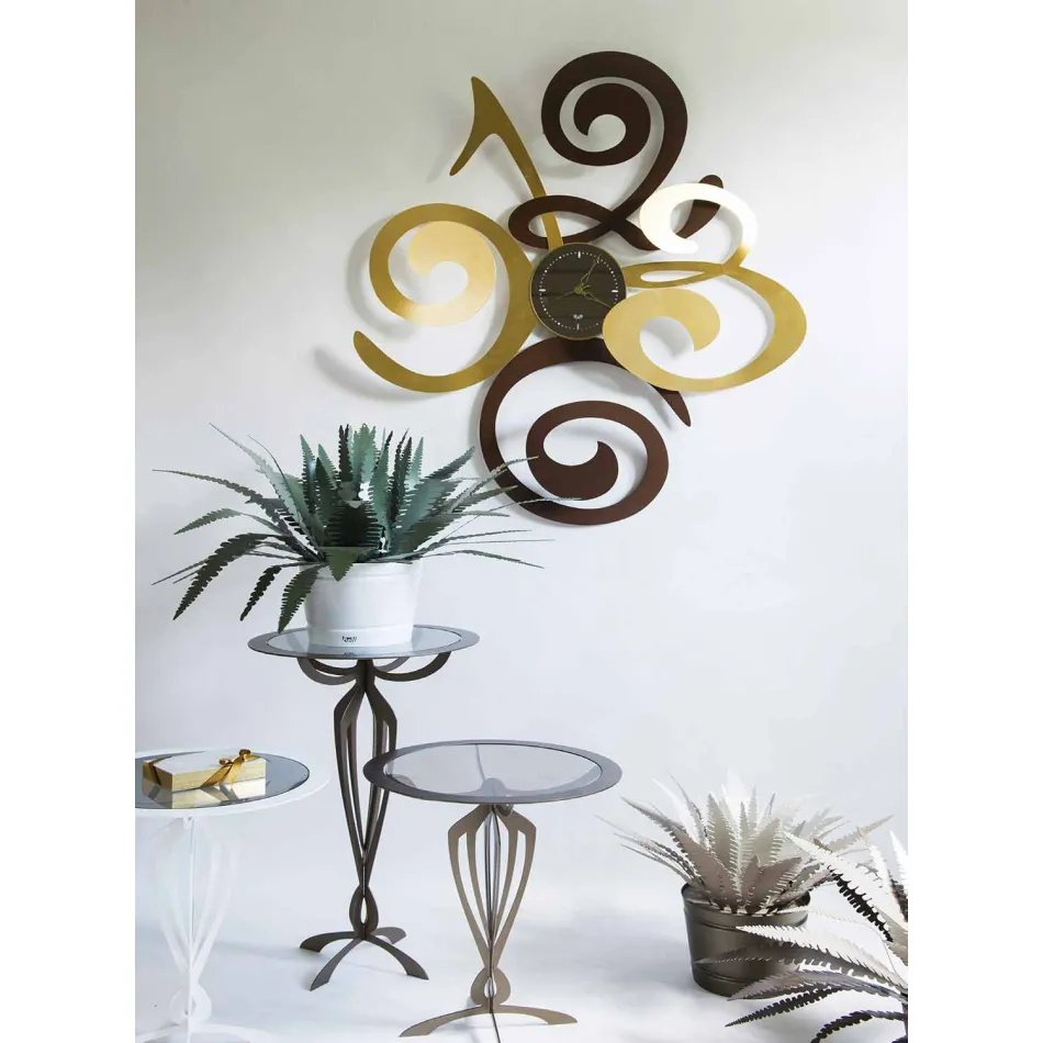 Design Wall Clock in Colored Iron Made in Italy - Fiordaliso Viadurini