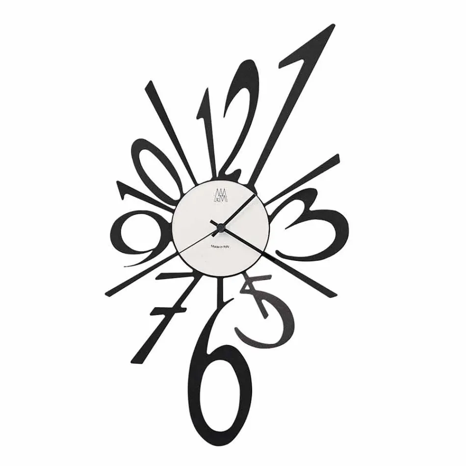 Design Wall Clock in Black Iron or Aluminium Made in Italy - Oceano Viadurini