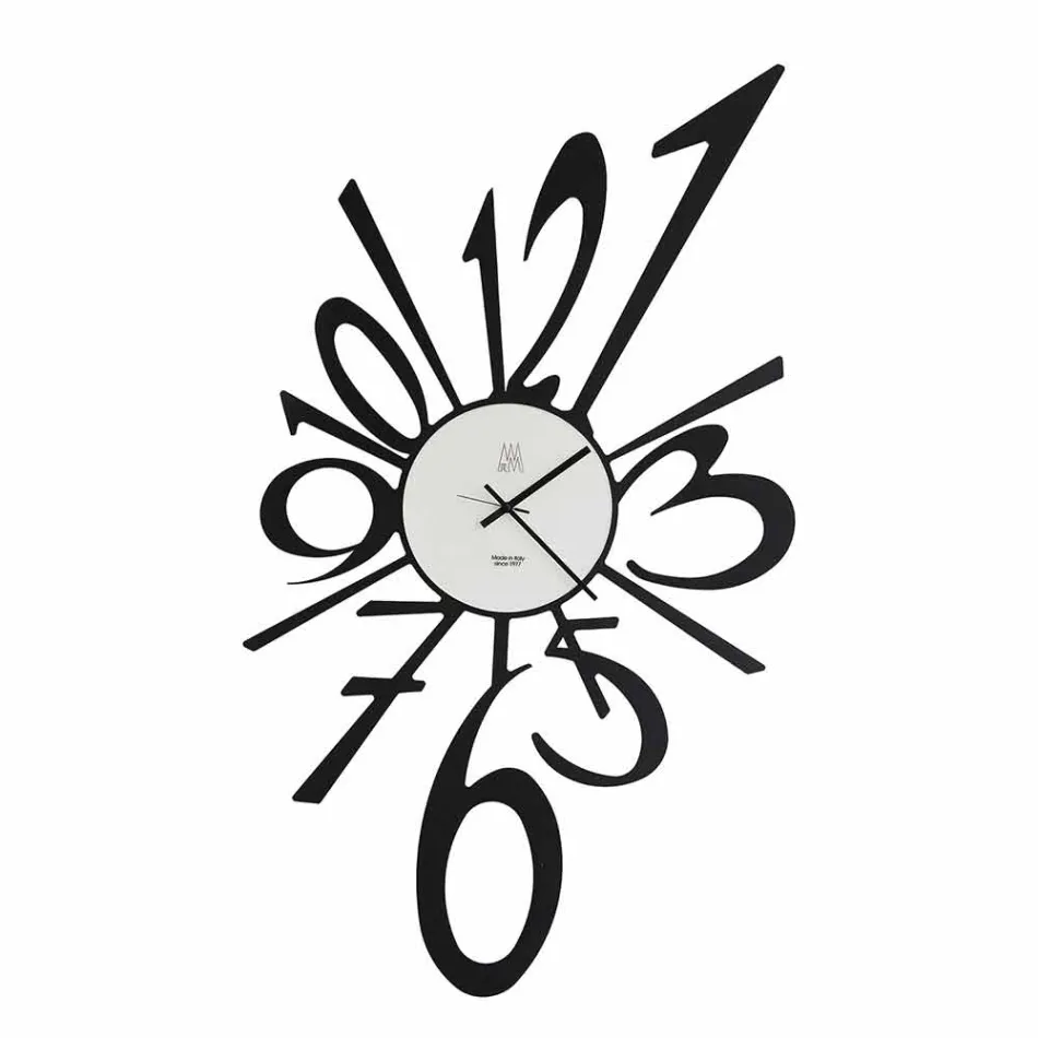 Design Wall Clock in Black Iron or Aluminium Made in Italy - Oceano Viadurini