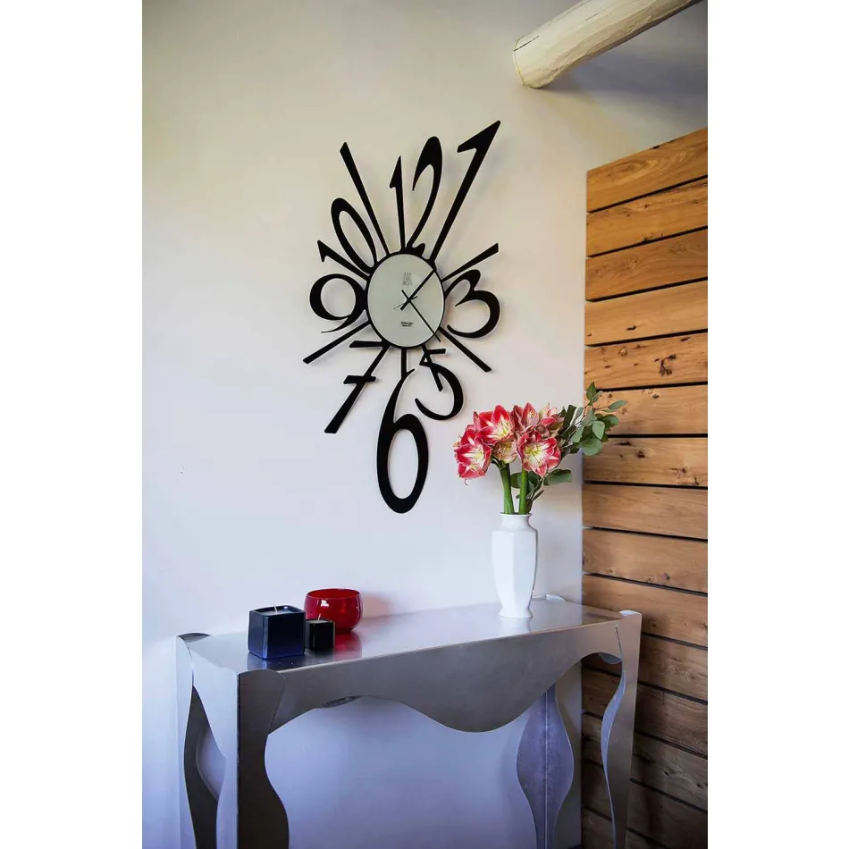 Design Wall Clock in Black Iron or Aluminium Made in Italy - Oceano Viadurini