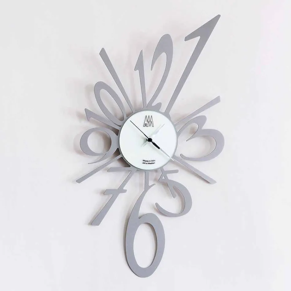 Design Wall Clock in Black Iron or Aluminium Made in Italy - Oceano Viadurini
