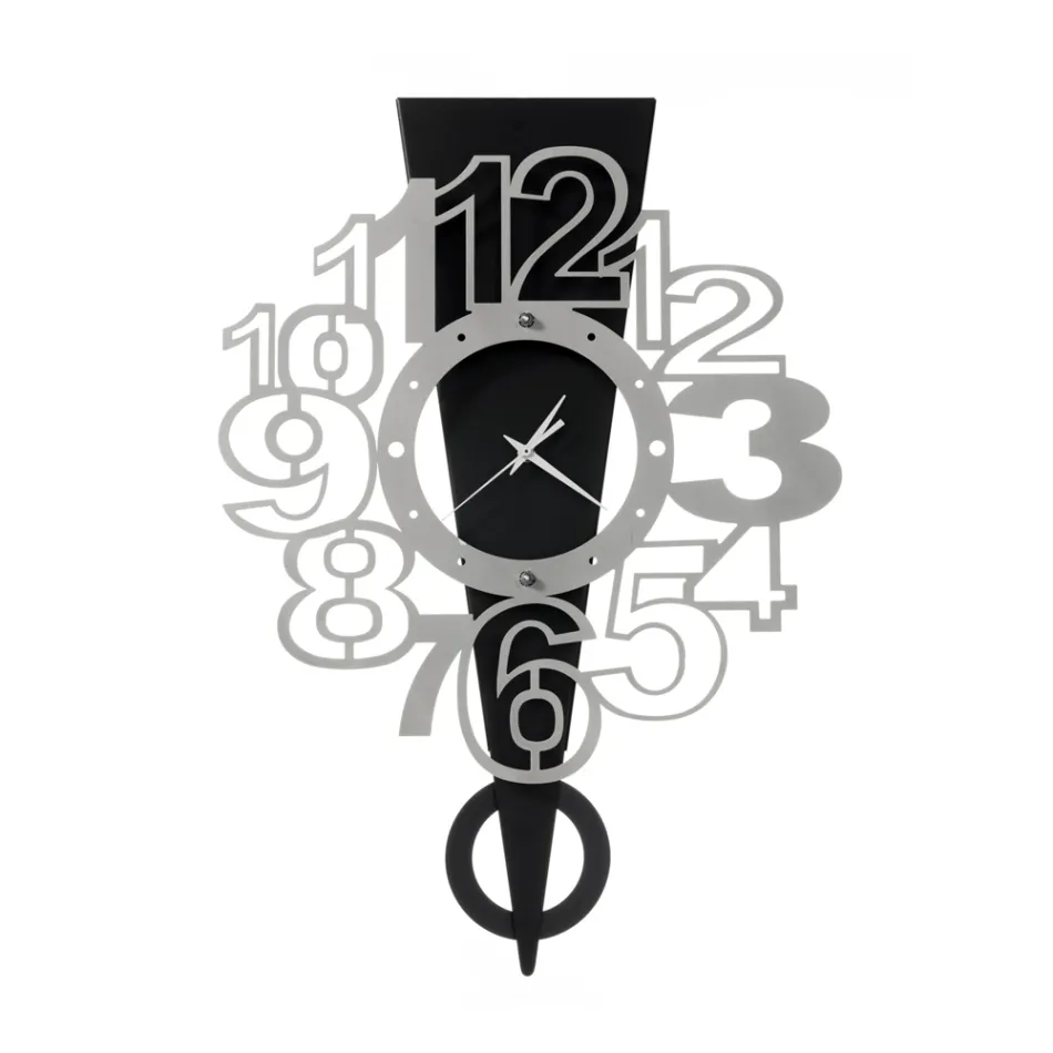 Iron Wall Clock with Exclamation Point Made in Italy - Hand Viadurini