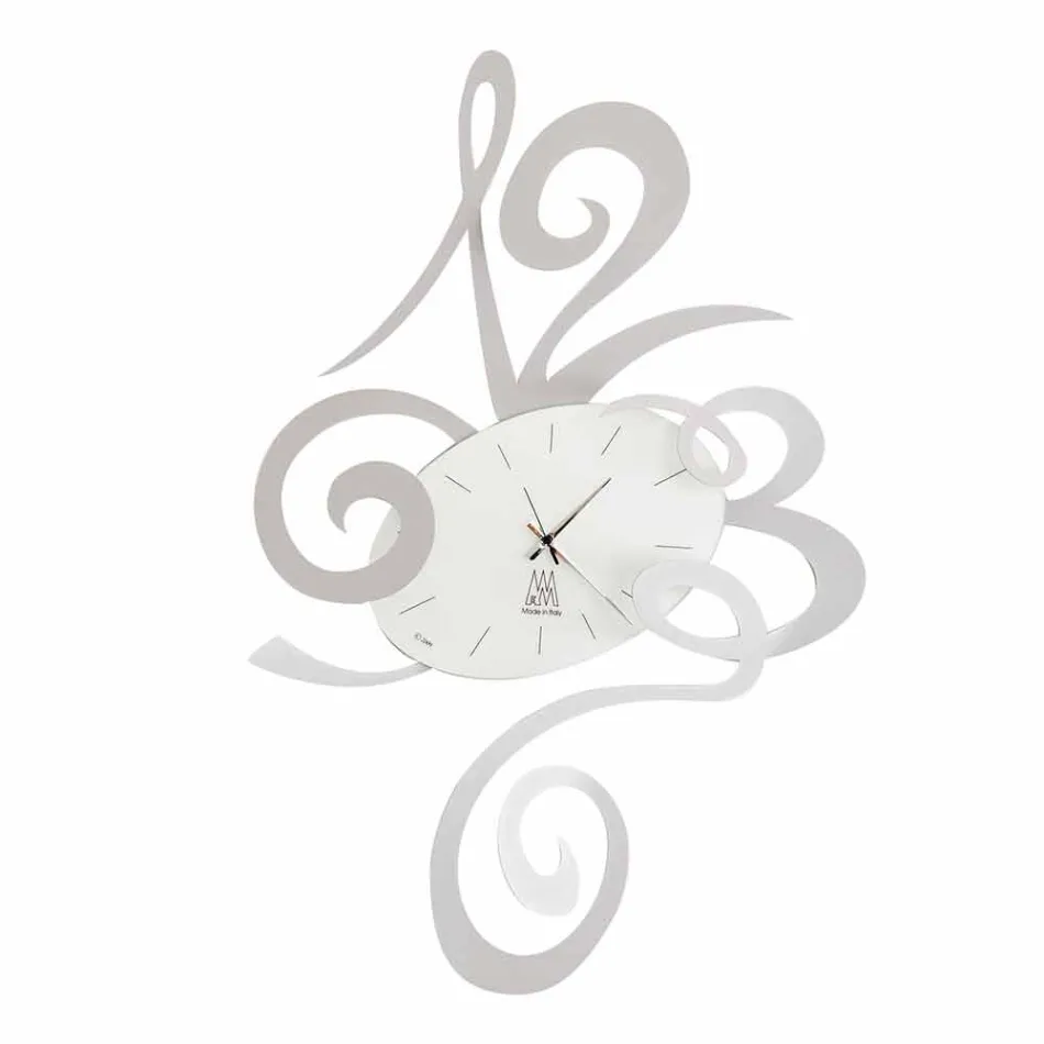 Wall Clock in Black Iron, Aluminium or Red Made in Italy - Rosbif Viadurini
