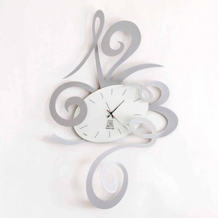 Wall Clock in Black Iron, Aluminium or Red Made in Italy - Rosbif Viadurini
