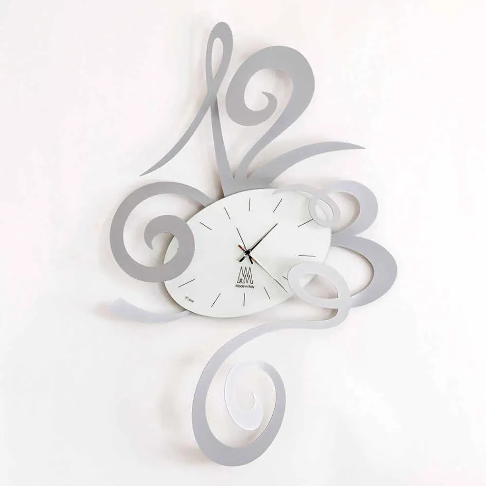 Wall Clock in Black Iron, Aluminium or Red Made in Italy - Rosbif Viadurini