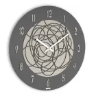 Wall Clock in MDF and Layered Pressed Linen Made in Italy - Safe Viadurini