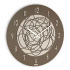 Wall Clock in MDF and Layered Pressed Linen Made in Italy - Safe Viadurini