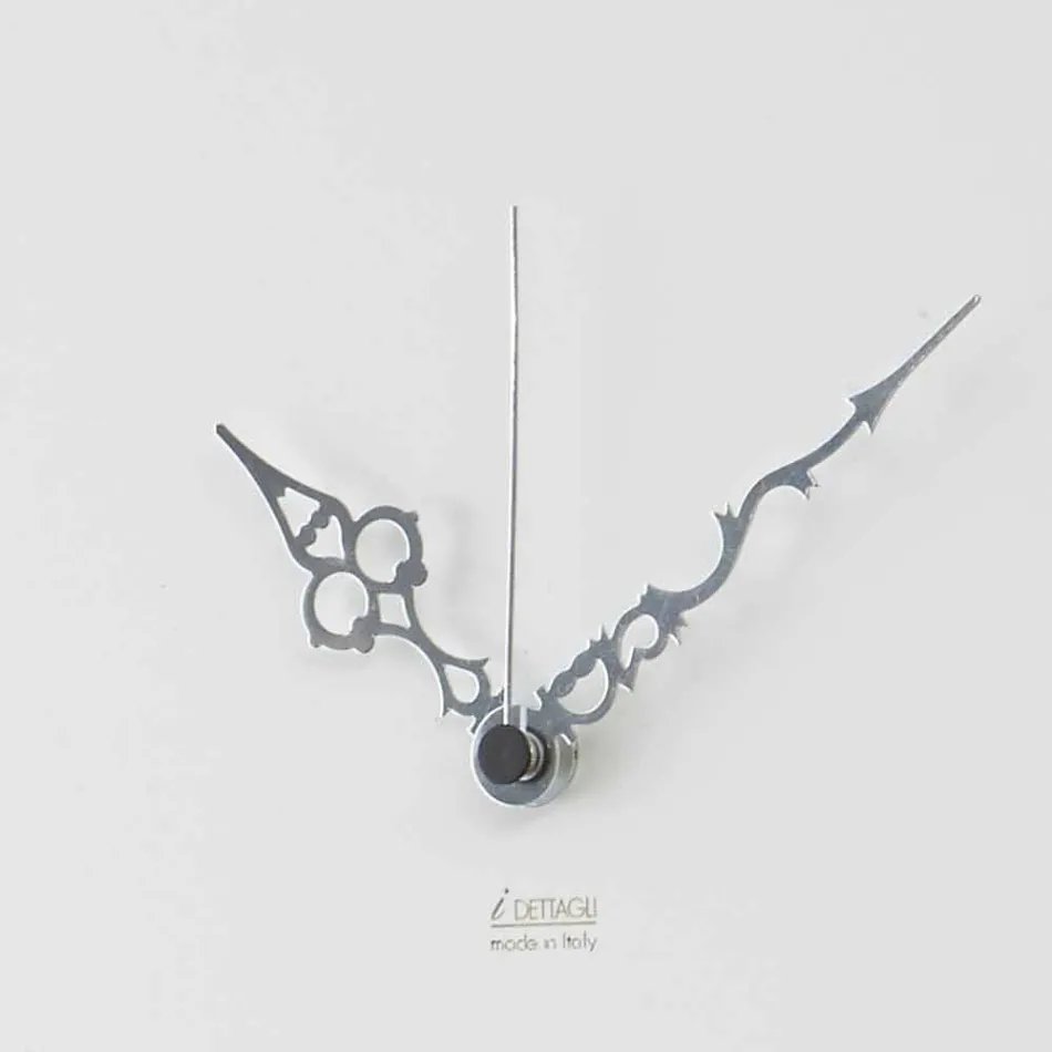 Modern and Round Wall Clock with Decorated Wood Design - Armonio Viadurini