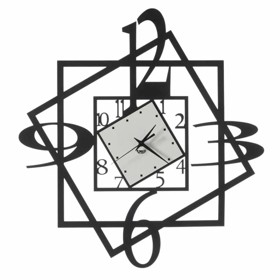 Modern Iron Wall Clock Geometric Design Made in Italy - Procida Viadurini