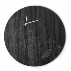 Modern Round Design Wood Wall Clock and Laser Engraving - Florinto Viadurini