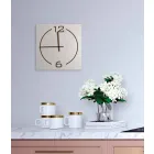 Square Wall Clock and Modern Design in Beige and Brown Wood - Tabata Viadurini