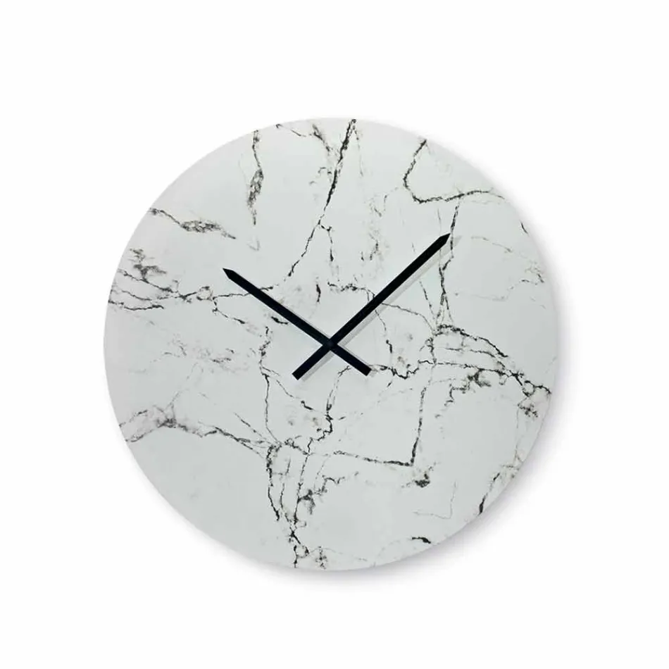 Round Marble Effect Wall Clock Without Numbers Made in Italy - Dial Viadurini