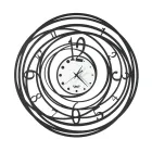 Round Wall Clock in Iron Decorated Design in 3 Colours - Doric Viadurini
