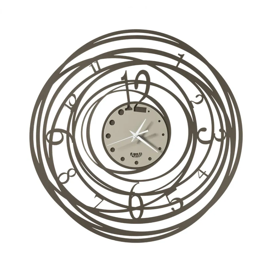 Round Wall Clock in Iron Decorated Design in 3 Colours - Doric Viadurini