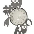 Round Design Iron Wall Clock with Fortuna Decorations - Tibio Viadurini