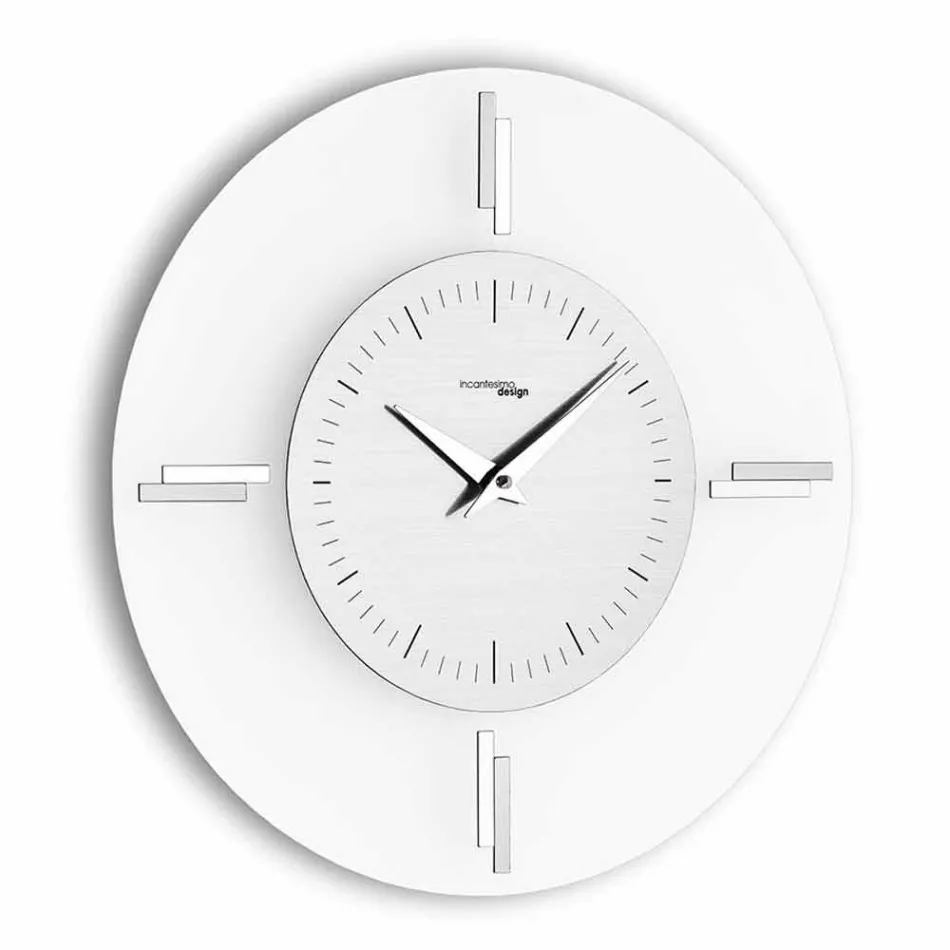 Round Wall Clock in Methacrylate and Aluminium Made in Italy - Syria Viadurini