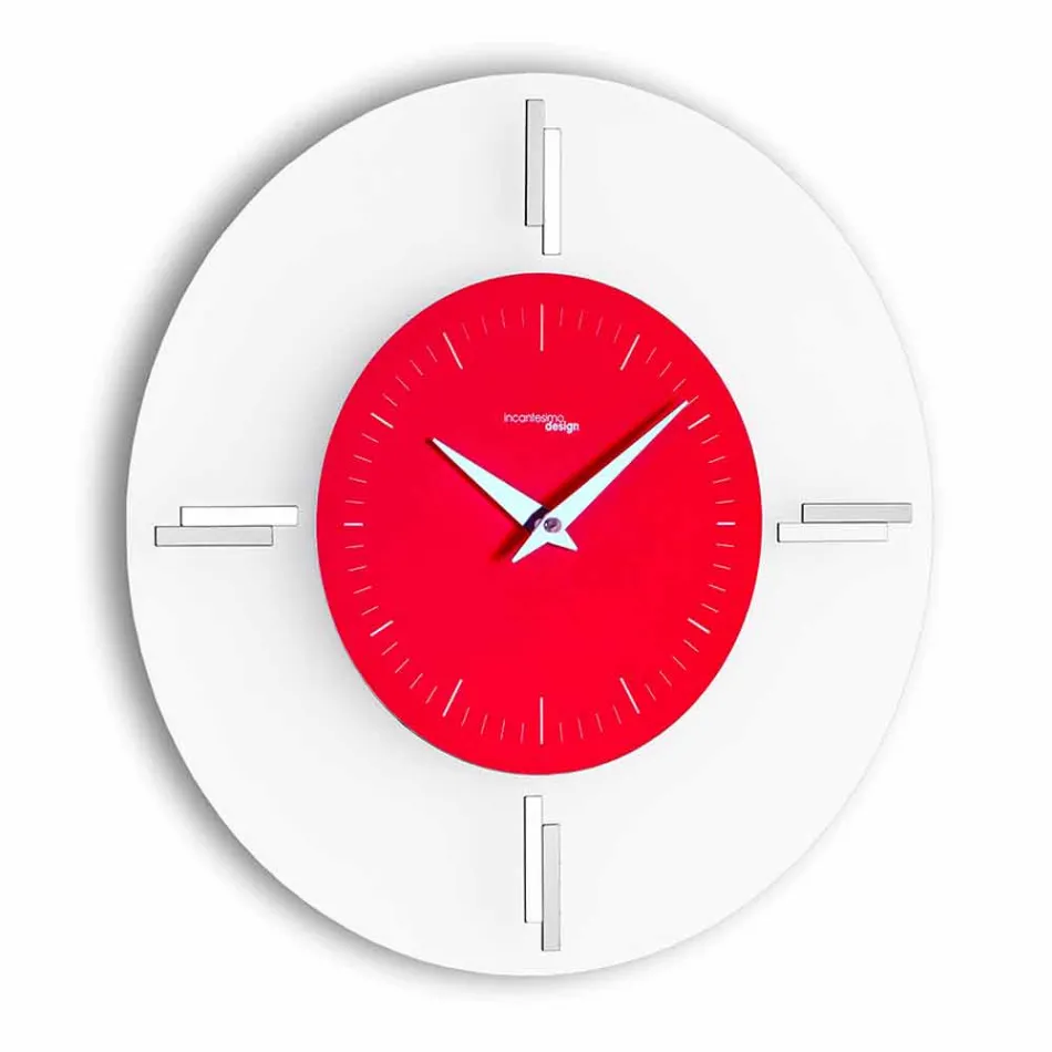 Round Wall Clock in Methacrylate and Aluminium Made in Italy - Syria Viadurini