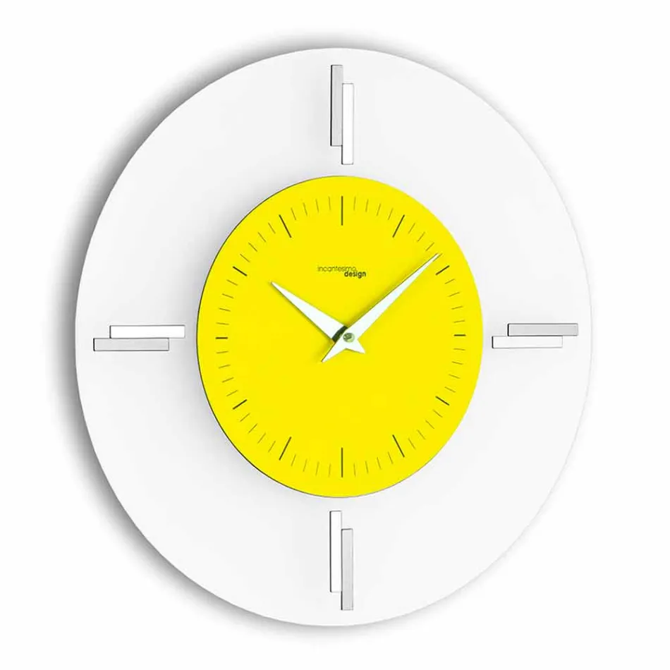 Round Wall Clock in Methacrylate and Aluminium Made in Italy - Syria Viadurini